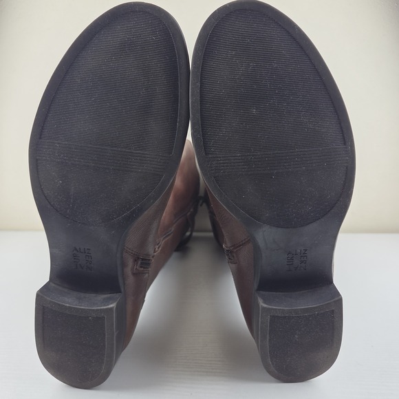 NATURALIZER Women's Riding Boots Jessie Chocolate Brown Leather Zip Size 12 M - Picture 11 of 16